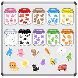 Creatoy Magnetic Color Sorting Set, Color Sorting Magnets for Fridge, Color and Shape Sorting, Color Learning Toys, Color Matching Games for Toddlers, Color Recognition activities homeschool must have