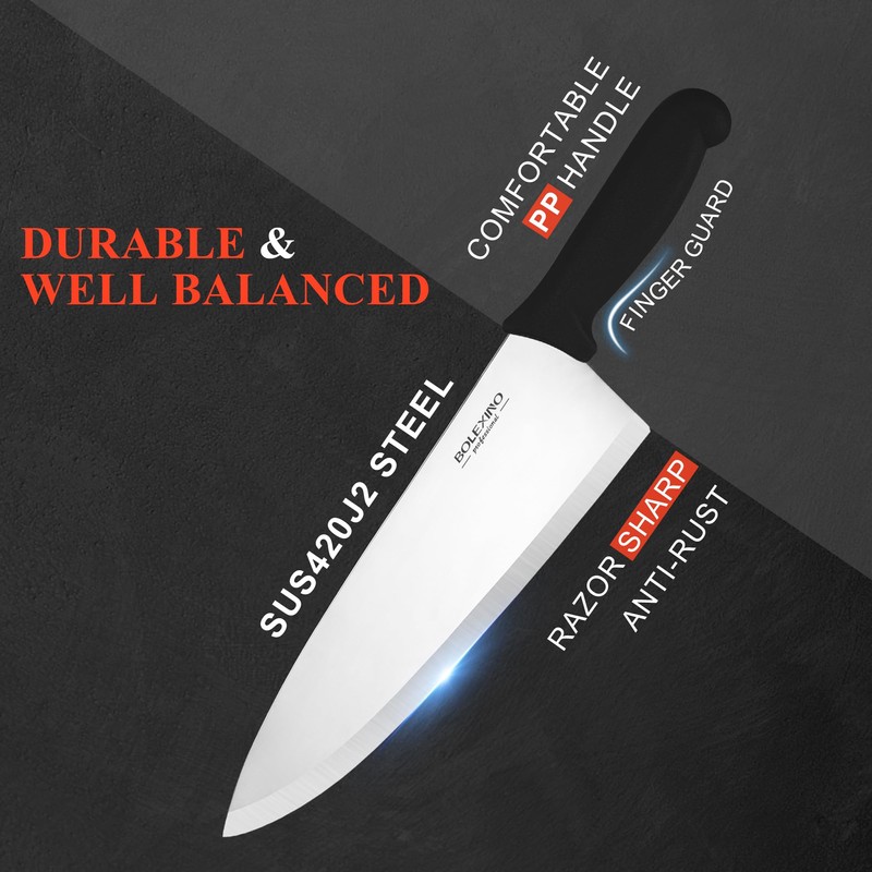 BOLEXINO Chef Knife,10 inch High Carbon Stainless Steel Kitchen Knife,