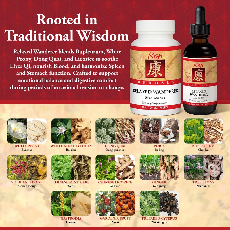 Kan Herb Company Relaxed Wanderer – Traditional Chinese Herbal Formula