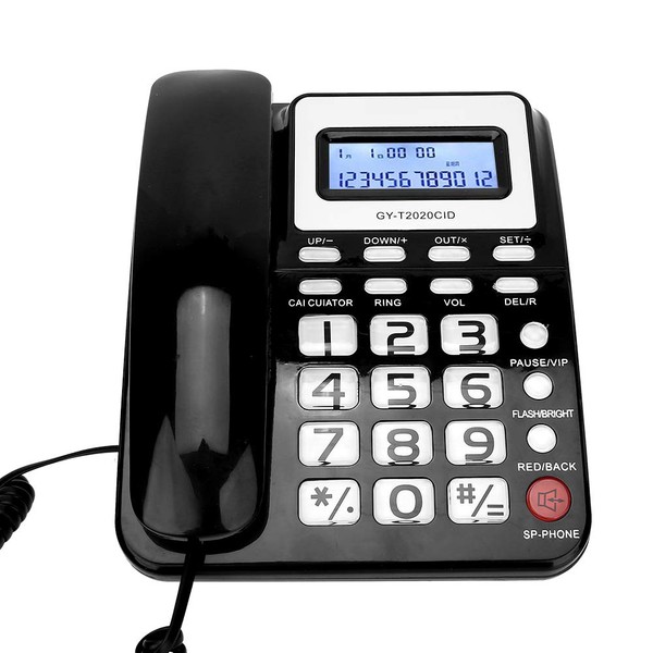 ASHATA Corded Telephone, Wired Telephone with Speaker Voice Recorder and