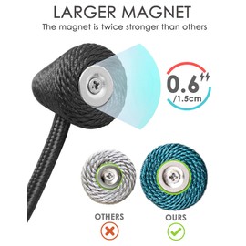 TECVINCI Magnetic Curtain Tiebacks with Upgrade Larger Magnet, 6 Pack 16 Inch Drapery Holdbacks for Indoor & Outdoor Curtain - Teal