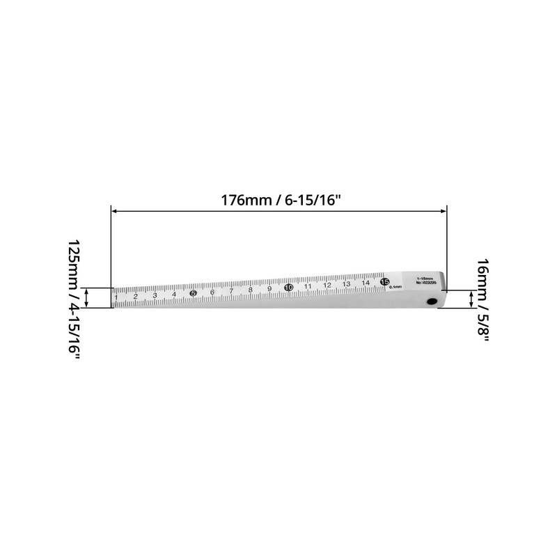 QWORK Taper Gauge Gap Gage Welding Wedge Feeler Gauge Gap