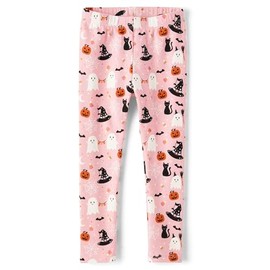 and Toddler Fall and Holiday Leggings,Pink Cats n Ghost,8
