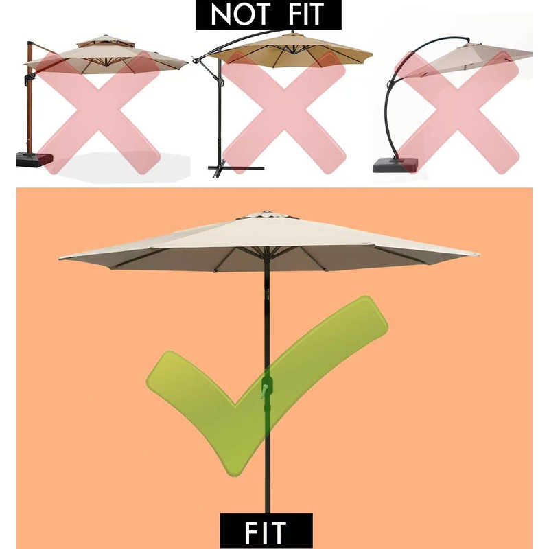 ontheway 11FT Patio Umbrella Enhanced Replacement Canopy Market Table 8