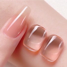 Born Pretty French Manicure Kit,Nail Stamper and 2Pcs Gel Nail Polish,Include Jelly Natural Pink White Colors for French Tip