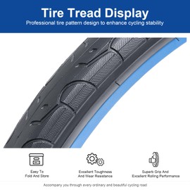 FengCan 20 x 1.50 Bicycle Tyres 40-406 20 x 1.50 Bicycle Coat Foldable, 20 Inch Tyres Suitable for 20 x 1.50 20 x 1.65 City/Gravel/Road Bike Bicycle Tyre Replacement Wheel (One)