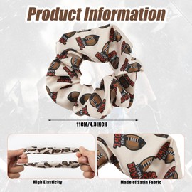 20pcs Sport Hair Scrunchies, Football Scrunchies Elastic Silk Satin Hairband Scrunchy Sports Hair Ties Ponytail Holders for Girls Women Players Teams (5 Styles)