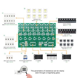 Yidab SMD Soldering Practice Kit DIY Adjustable Flash LED White Flash LED Plug-in Circuit Kit SMT Electronics Projects Learn How to Solder(03BD05)