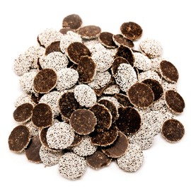 Dark Chocolate Nonpareils - 1 LB Resealable Stand Up Candy Bag - Chocolate Discs Topped with White Nonpareils - Gourmet Chocolates - Bulk Candies for Parties or Holidays