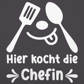 Shirtracer - Apron - Cooking Apron - Damen 1 - Hier kocht die Chefin, 5 anthracite