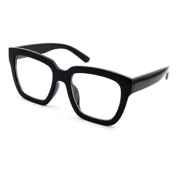 KISS Neutral Glasses Superb Model Horny - Modediva Woman Vintage Oversize Optical Frame from the 50s and 60s, Black V1