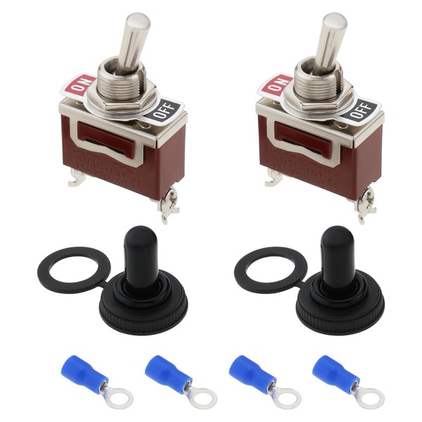 Micro Traders 2pcs Toggle Switch 12V DC 30A ON/Off 2