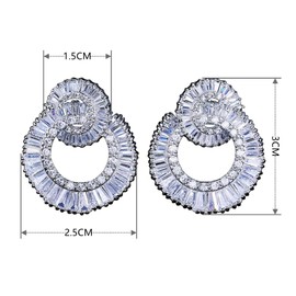 Celebrity Design Women Elegant Statement Rhinestone Jewelry Dangle Drop Earrings Studs, Metal, Rhinestone