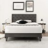 COSTWAY Full Size Modern Upholstered Platform Bed Frame Bedroom With