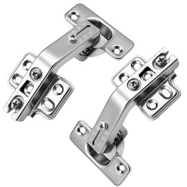 TamBee 135 Degree Lazy Susan Hinge, 48mm Corner Kitchen Cabinet Hinges, Concealed, 3D Adjust for Corner Door, Cupboard Floded Replacement Hardware, 2 Pack