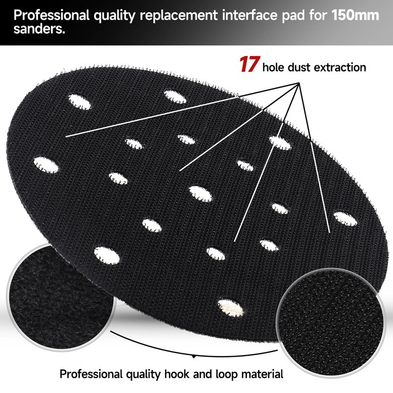 Shineboc Professional 2 pcs Pad Savers 17 Holes for Sander