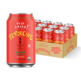 De La Calle Tepache - Mango Chili - Modern Mexican Soda - Craft Fermented Pineapple Sparkling Beverage - Certified Organic, Antioxidant Rich, Non-Alcoholic, Healthy Soda, Low Sugar, Low Calorie, Non-GMO