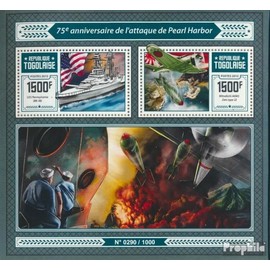Prophila Collection Togo Block 1271 (kompl. Ausgabe) postfrisch ** MNH 2016 Pearl Harbor (Briefmarken für Sammler) Militär/Ritter
