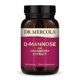 Dr. Mercola D-Mannose con Extracto de Arándano, 60 Cápsulas, Suplemento Alimenticio para Mujer y Hombre