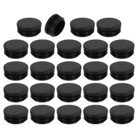 sourcing map 24 Pcs Round Plastic Plug, Black Tubing End Cap Plugs, 40mm(1.57 Inch) Furniture Leg Pipe Insert, Glide Protection for Chair, Sofa, Table, Shelf