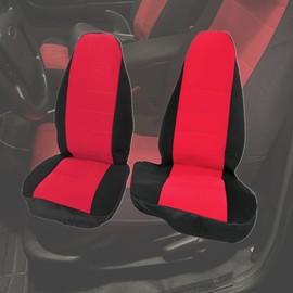 GXARTS 2Pcs Front Driver & Passenger Side Replacement 60/40 High Back Bench Seat Cover Cloth Black & Red Compatible with Ford Ranger XLT 1998 1999 2000 2001 2002 2003