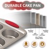 6-Cup Muffin Pans Set of 2, Nonstick Round Cupcake Pan
