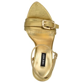 Nine West Women's Rommie3 Heeled Sandal, Bronze 750, 5