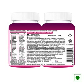 Generic Multivitamin with Biotin, Vitamin C & 21 Nutrients for Overall Health, Radiance, Strong Bones & Immunity (Veg) Pack of - 30 Tablets