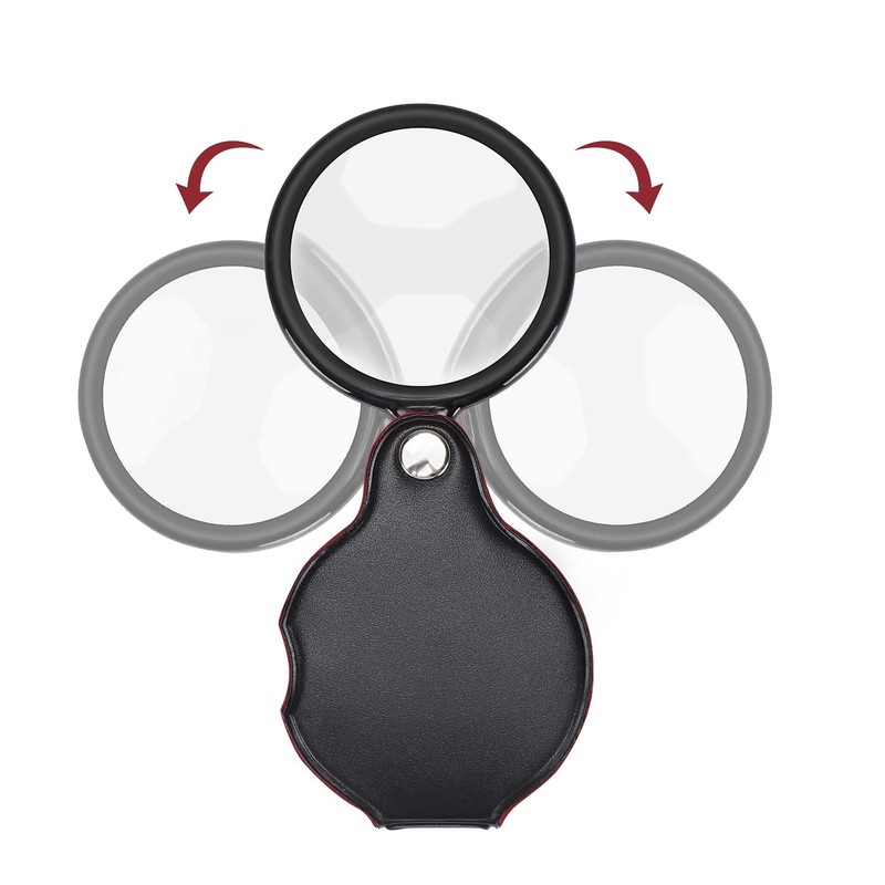 Teoyall 10X Small Magnifying Glass, 2 PCS Mini Pocket Magnifier