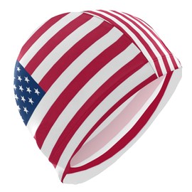 Dallonan Swimming Cap American Flag Unisex Adult Swim Cap Polyester
