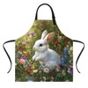 THISFIND Funny Rabbit Apron for Women Men with 2 Pockets,