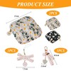 2 Pieces of Daisy Embroidered Storage Bag and 2 Keychains,