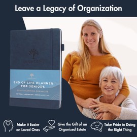 End of Life Planner for Seniors - Guided Estate Planning Organizer for Next of Kin. Large What To Do When I’m Gone Book and Important Document Organizer to Share with Your Executor (Navy Blue)