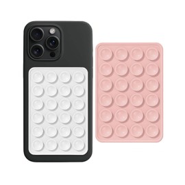 PLUOFRT 2 piezas de silicona con ventosa para teléfono, accesorio calcomanía de silicona para teléfono celular, soporte para espejo para selfies y videos