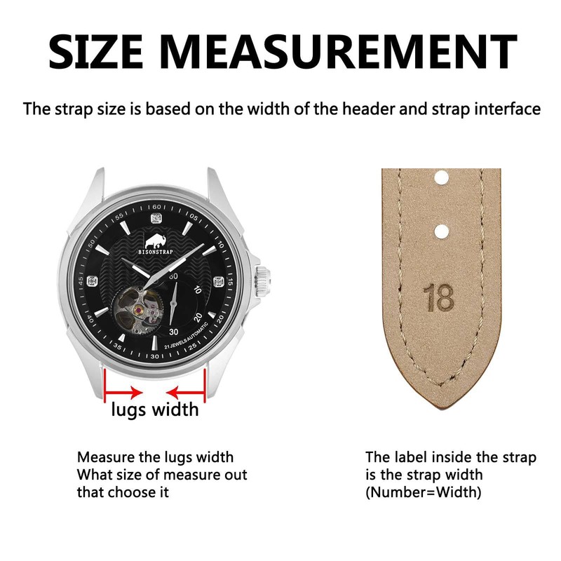 BISONSTRAP Elegant Leather Watch Straps, Quick Release, Watch Bands for