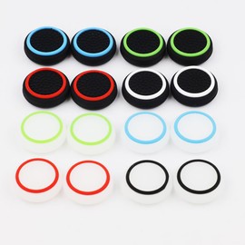 2 PCS Thumb Stick Grips Cover Thumbstick Caps for Steam Deck Handle Silicone Cap Grips (red Black)