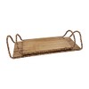 Mud Pie Brown Bead Wood Serving Tray, Small, 22 1/2"