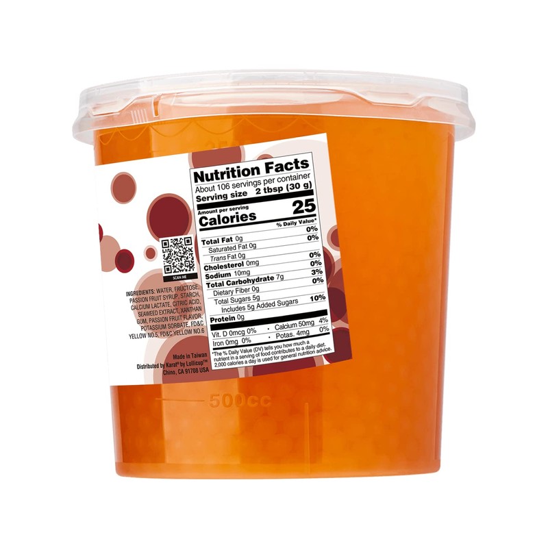 Tea Zone [7 Pounds] Passion Fruit Popping Pearls for Boba