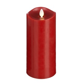 Ganz LuxuryLite Home Decor Flameless LED Wax Pillar Candle 3 x 8- Red