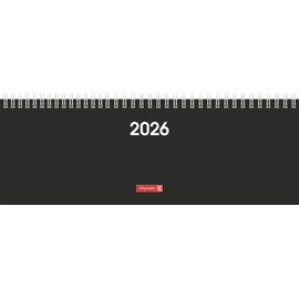 BRUNNEN Landscape Appointment Book Model 772 2026 | 297 x 105 mm, Cardboard, Black