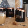 Harbour Housewares 3pc Round Metal Tea Coffee Sugar Canisters Set
