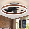 LEDIARY Low Profile Ceiling Fans with Lights, Flush Mount Modern