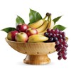 Bambüsi Wooden Fruit Bowl - Large Decorative Pedestal Bowl for