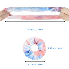 8Pcs Velvet Scrunchies Rainbow Hair Ties Dye Scrunchie Soft Premium Scrunchy Hair Bands Ties for Women or Girls Hair Accessories for Ponytail Bun Brai