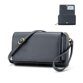 RONSIN Purse Crossbody for Women Wristlet Wallets with RFID Card Phone Wallets for Party Prom (Dark Grey)