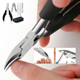Toenail Nail Nippers Set of 6 Toenail Clippers Stainless Steel Nippers - Black / 발톱 네일니퍼 6종세트 발톱깍이 스테인리스 집게 - 블랙