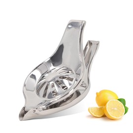 Pssopp Manual Lemon Squeezer Lemon Chopper Small Citrus Juicer Made of Stainless Steel Hand Press Lime Press for Orange, Lemon, Pomegranate Kitchen and Bar (Round)
