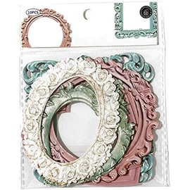 10 Pcs Multicolor Scrapbook Frame Stickers,Junk Journal Photo Frame Scrapbooking Embossed Embellishments, Vintage Hollow Scrapbook Lace Borders Stickers Decorative Paper for DIY Crafts Picture Crafts