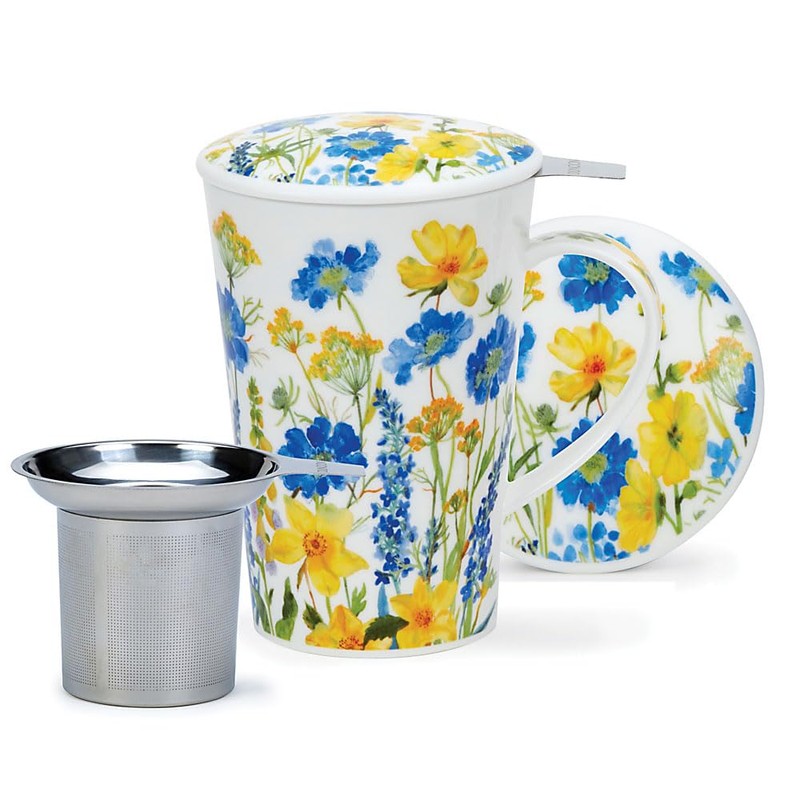 Dunoon Tisaniere Set of 3 Cottage Border Blue 0.44 L