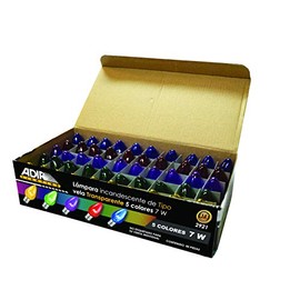 Foco Incandescente Tipo Vela 5 Colores Caja C/50 Pz